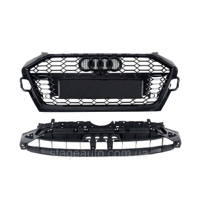Решітка радіатора на Audi A4 B9 2019-2023 року ( стиль RS4 Full black)