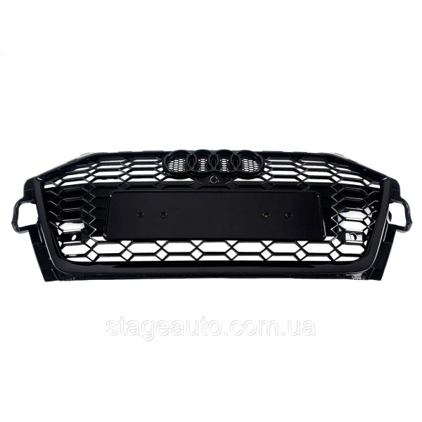 Решетка радиатора на Audi A4 B9 2019-2023 года ( стиль RS4 Full black )