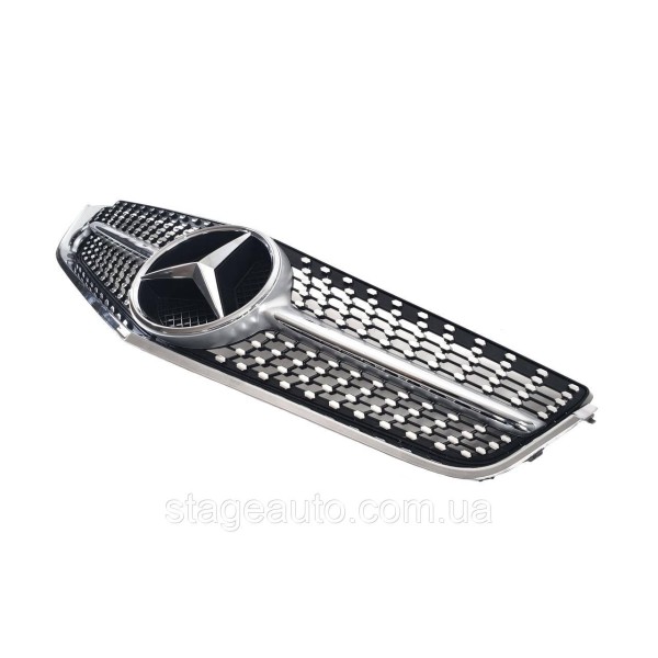 Решетка радиатора на Mercedes E-class Coupe C207 2009-2013 год Diamond ( Серая с хром вставкой )