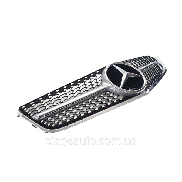 Решетка радиатора на Mercedes E-class Coupe C207 2009-2013 год Diamond ( Серая с хром вставкой )