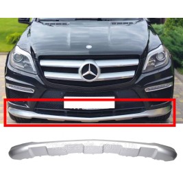 Накладка переднего бампера на Mercedes GL-Class X166 2012-2015 года ( Матовый хром )