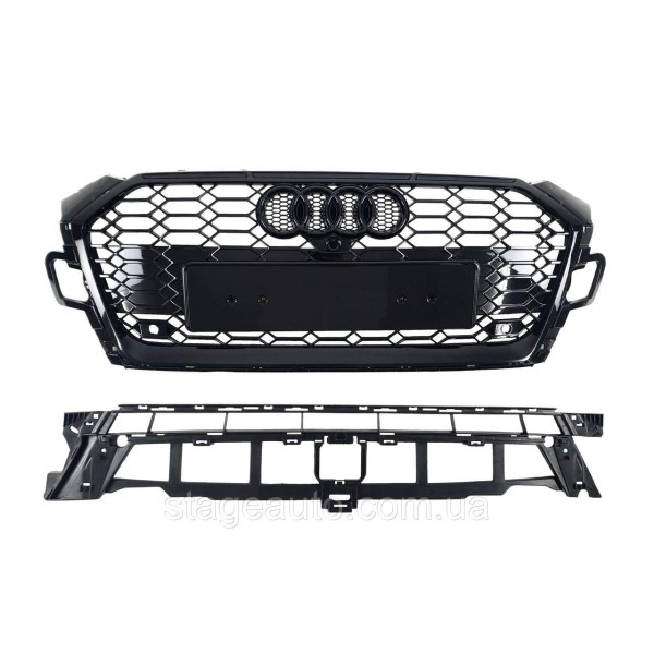 Решетка радиатора на Audi A5 B9 2021-2023 года ( стиль RS5 Full Black )