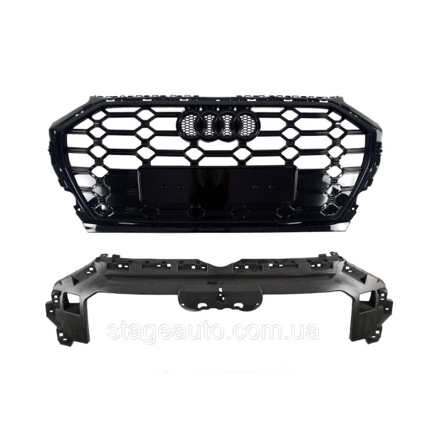 Решетка радиатора на Audi Q5 80A 2020-2023 года ( стиль SQ5 Full Black )