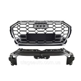 Решетка радиатора на Audi Q5 80A 2020-2023 года ( стиль SQ5 Silver Black )