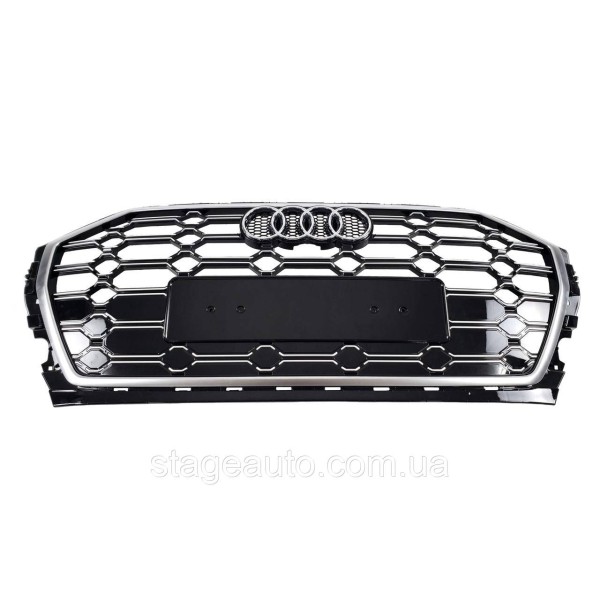 Решетка радиатора на Audi Q5 80A 2020-2023 года ( стиль SQ5 Silver Black )