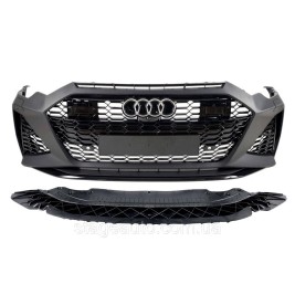 Передний бампер на Audi A6 C8 2018-2022 год Под дистронник ( в стиле RS6 Avant )