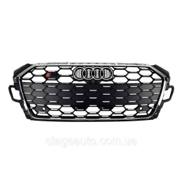 Решетка радиатора на Audi A5 B9 2021-2023 года ( стиль S5 Chrome black matte )