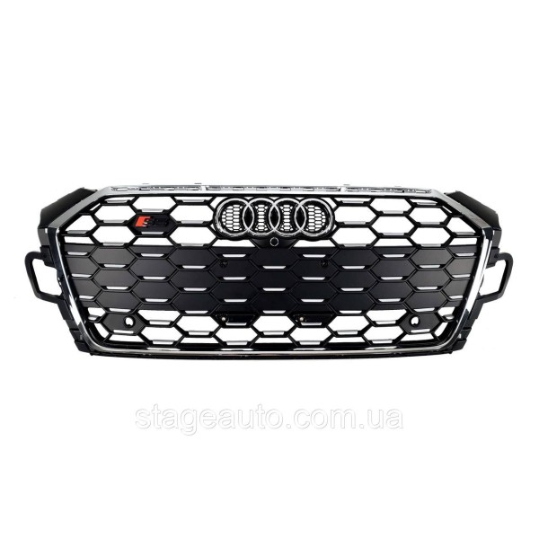 Решетка радиатора на Audi A5 B9 2021-2023 года ( стиль S5 Chrome black matte )