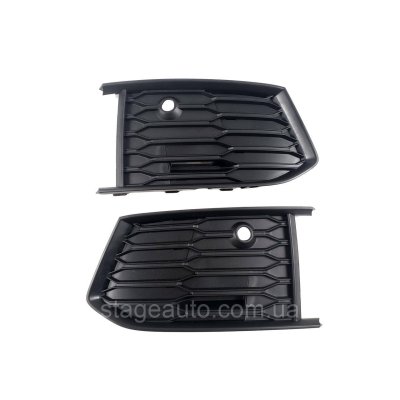Решітки переднього бампера на Audi A6 C8 2018-2022 ( Full Black S-Line)
