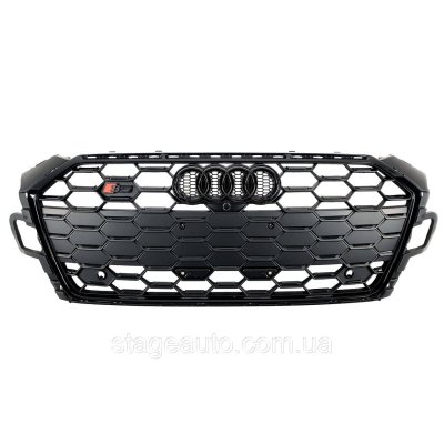 Решітка радіатора на Audi A5 B9 2021-2023 року ( стиль S5 Full black matte + gloss)