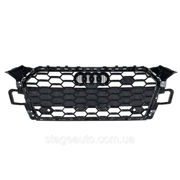 Решетка радиатора на Audi A5 B9 2021-2023 года ( стиль S5 Full black matte + gloss )