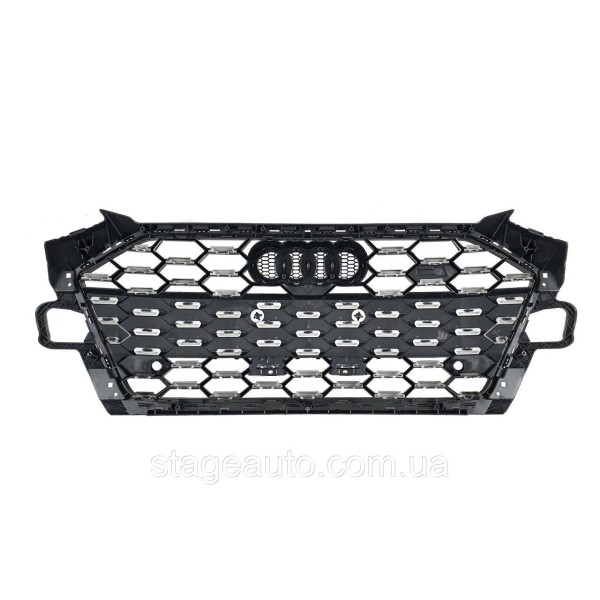 Решетка радиатора на Audi A4 B9 2019-2023 года ( стиль S4 Full black gloss + matte )