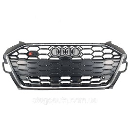 Решетка радиатора на Audi A4 B9 2019-2023 года ( стиль S4 Chrome black )