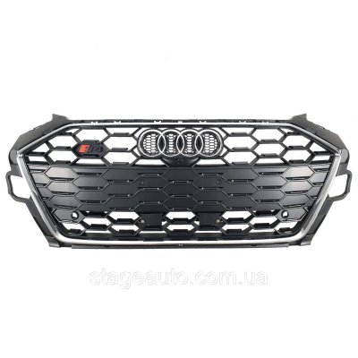 Решітка радіатора на Audi A4 B9 2019-2023 року ( стиль S4 Chrome black)