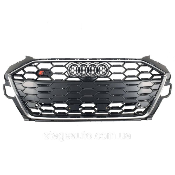 Решетка радиатора на Audi A4 B9 2019-2023 года ( стиль S4 Chrome black )