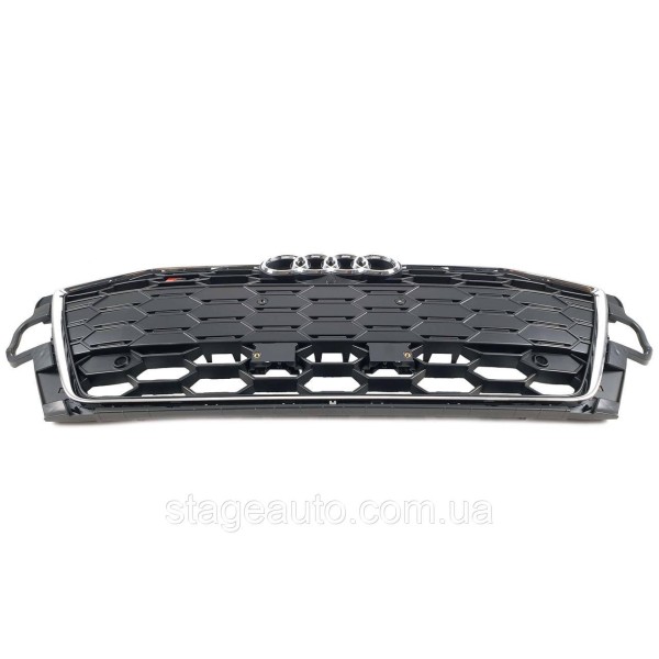 Решетка радиатора на Audi A4 B9 2019-2023 года ( стиль S4 Chrome black )