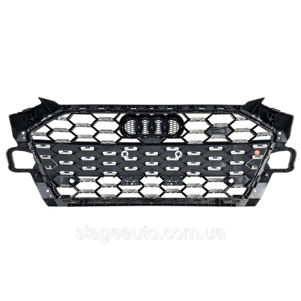 Решетка радиатора на Audi A4 B9 2019-2023 года ( стиль S4 Chrome black )