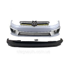 Передний бампер на Volkswagen Golf VII 2012-2017 года ( стиль Golf R400 )
