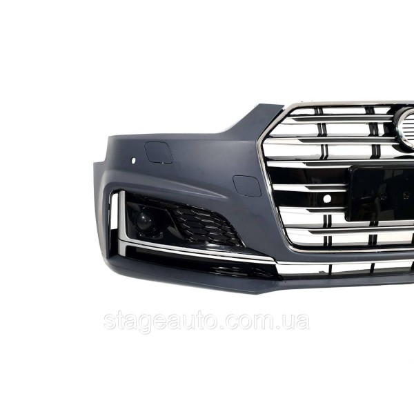 Передний бампер в стиле S-Line на Audi A5 F5 2016-2020 год ( V1 )