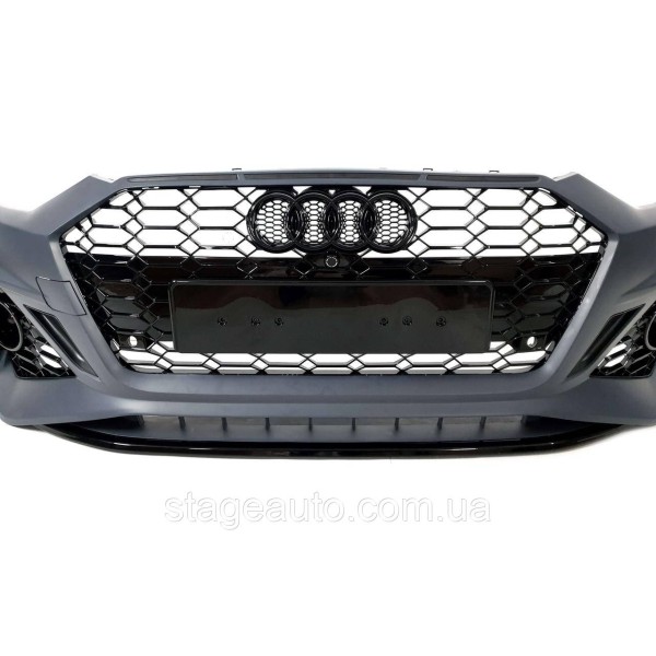 Передний бампер на Audi A5 B9 2021-2023 года ( в стиле Audi RS5 V2 )
