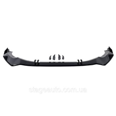 Дифузор переднього бампера ( губа) на Audi A5 B9 2021-2023 року (Чорний глянець звичайний бампер)
