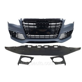 Передний бампер на Audi A8 D4 2010-2014 года ( стиль W12 FB )