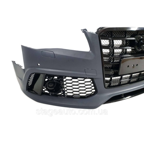 Передний бампер на Audi A8 D4 2010-2014 года ( стиль W12 FB )