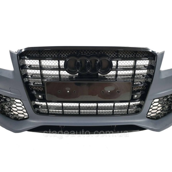Передний бампер на Audi A8 D4 2010-2014 года ( стиль W12 FB )