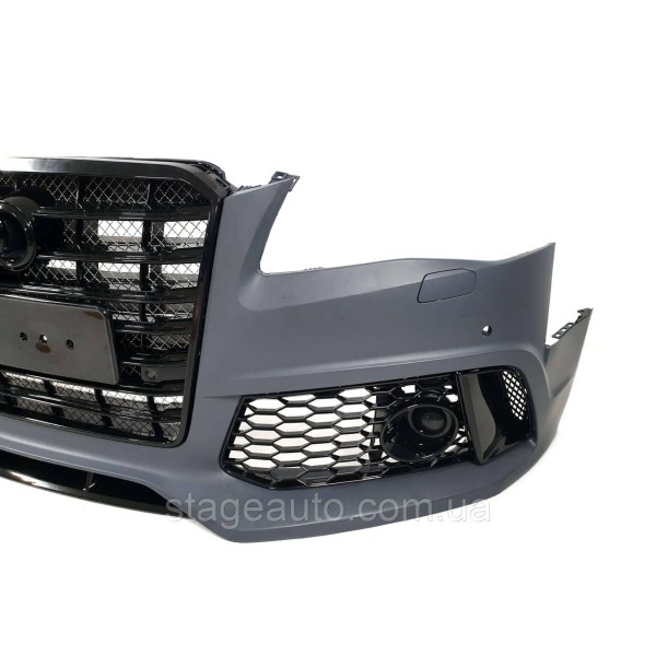 Передний бампер на Audi A8 D4 2010-2014 года ( стиль W12 FB )