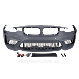 Передний бампер на BMW 3 Series F30 2012-2018 год ( в стиле BMW M2 F87 )
