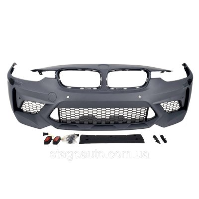 Передній бампер на BMW 3 Series F30 2012-2018 рік (у стилі BMW M2 F87)