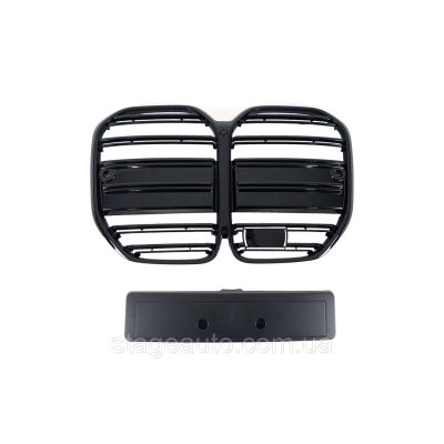 Ноздрі на BMW 4 Series G22 2020-2023 року Чорний Глянець (D радар)