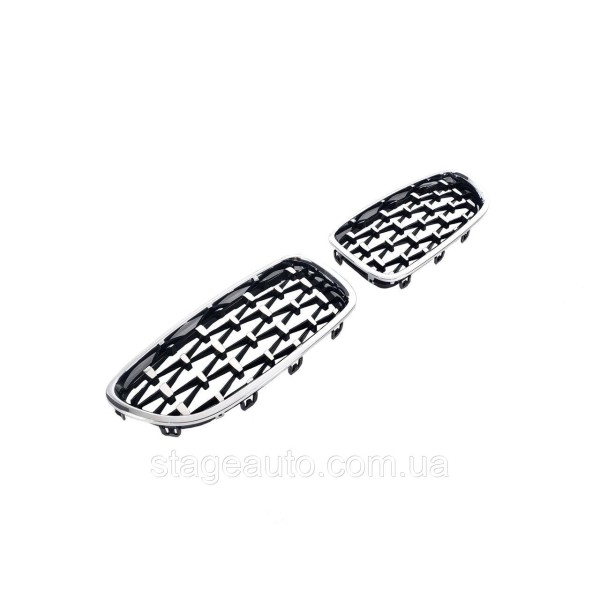 Nostrils for BMW 5 Series F10 2010-2017 Diamond Silver ( chrome frame )