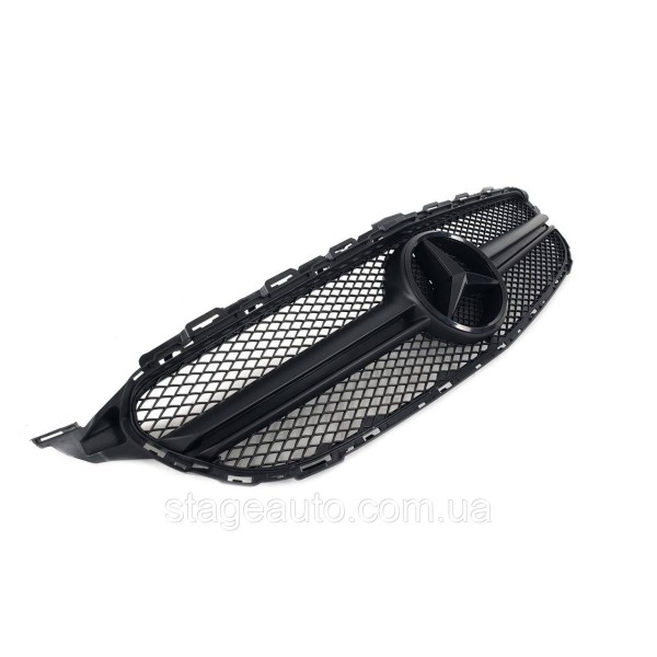 Решетка радиатора на Mercedes C-Class W205 2014-2018 год AMG стиль Matte Black ( без места под камеру )