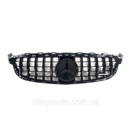 Решетка радиатора на Mercedes C-Class C63 W205 2018-2020 год GT Full Black