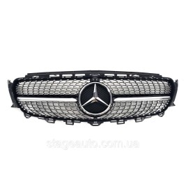 Решетка радиатора на Mercedes E-Class W213 2016-2020 год Diamond Black ( с местом под камеру )