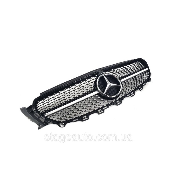 Решетка радиатора на Mercedes E-Class W213 2016-2020 год Diamond Black ( с местом под камеру )