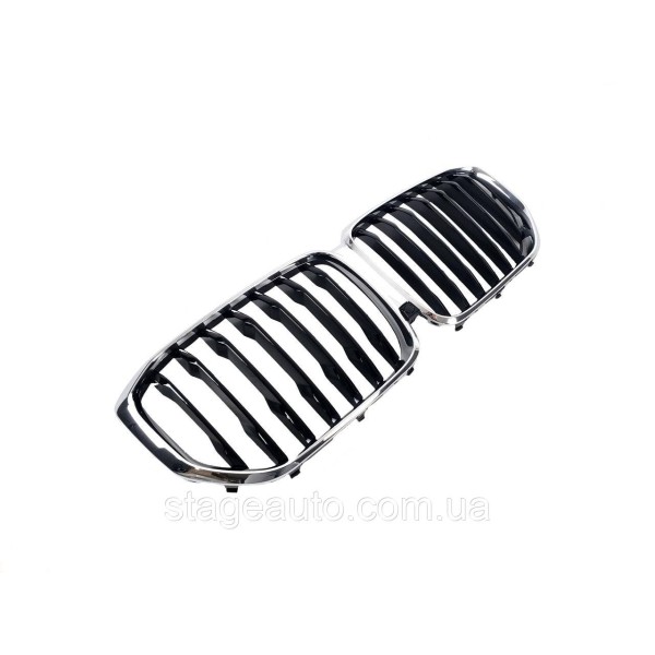 Ноздри на BMW X5 G05 2018-2022 год Черные Глянцевые Хром Рамка