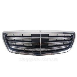 Решетка радиатора на Mercedes S-Class W222 2013-2020 года Chrome Black ( S63 AMG ) без Night Vision
