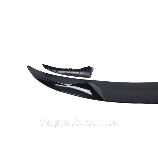 Диффузор переднего бампера на BMW X5 F15 2013-2018 год V2 ( Черный глянец )