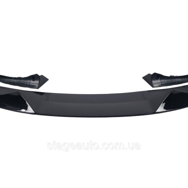 Диффузор переднего бампера на BMW X5 F15 2013-2018 год V2 ( Черный глянец )