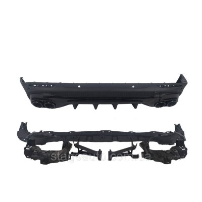 Дифузор з насадками заднього бампера на Mercedes GLB-Class X247 2019-2022 FB ( стиль GLB 45 AMG)