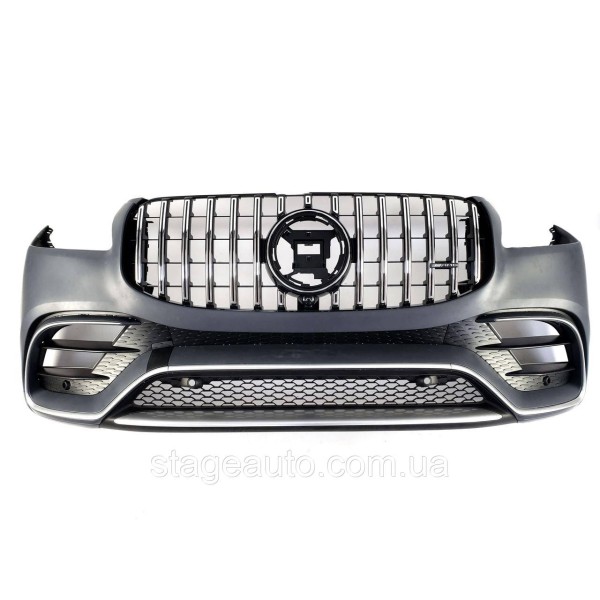 Передний бампер с диффузором на Mercedes GLS-Class X167 2019-2022 года ( стиль GLS63 AMG )