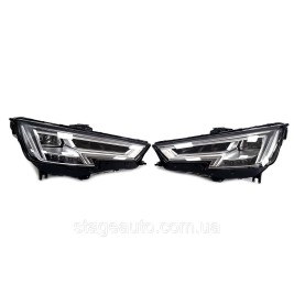 Передние фары LED на Audi A4 B9 2016-2019 года ( без блоков )