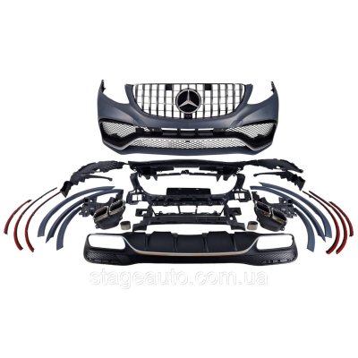 Комплект обваги на Mercedes GLE-Class W166 2015-2018 рік (у стилі GLE63 AMG) V2