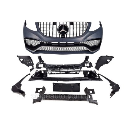 Передній бампер на Mercedes GLE-Class W166 2015-2018 рік (у стилі GLE63 AMG) V2
