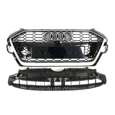 Решітка радіатора на Audi A4 B9 2019-2023 року ( стиль RS4 Silver black)