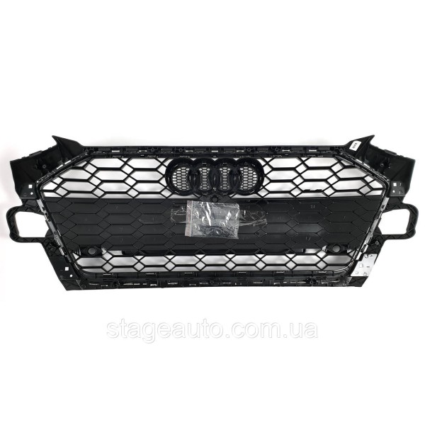 Решетка радиатора на Audi A4 B9 2019-2023 года ( стиль RS4 Silver black )