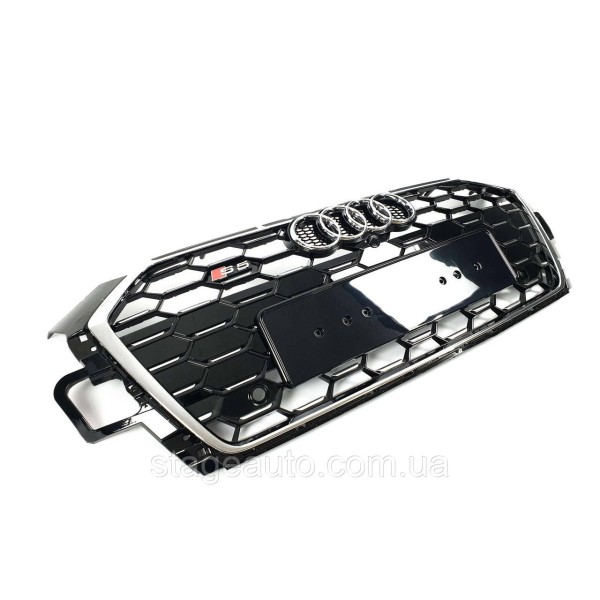 Решетка радиатора на Audi A5 B9 2021-2023 года ( стиль S5 Chrome black gloss )
