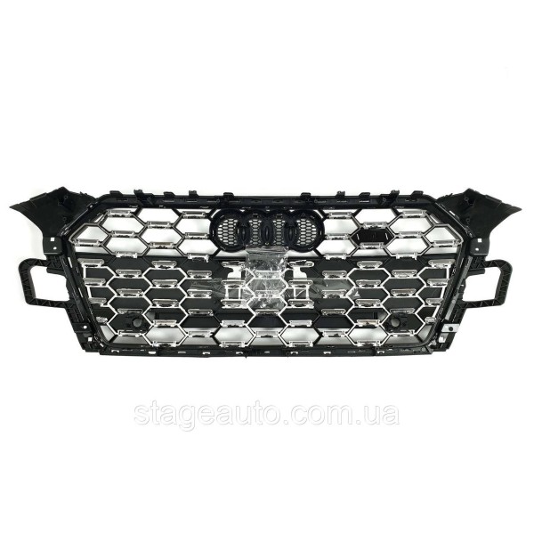 Решетка радиатора на Audi A5 B9 2021-2023 года ( стиль S5 Chrome black gloss )